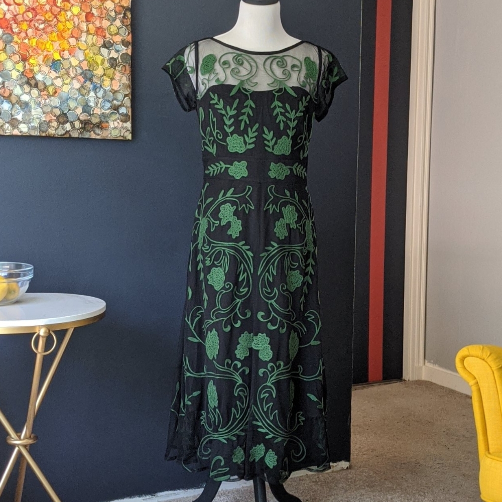 Black and green dress